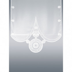 Flächengardine Circle weiß Plauener Spitze 60 cm breit