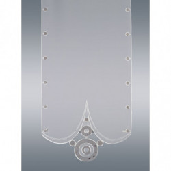 Flächengardine Circle weiß-braun Plauener Spitze 60 cm breit