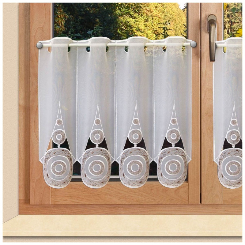 Bistrogardine Circle Plauener Spitze weiß-braun