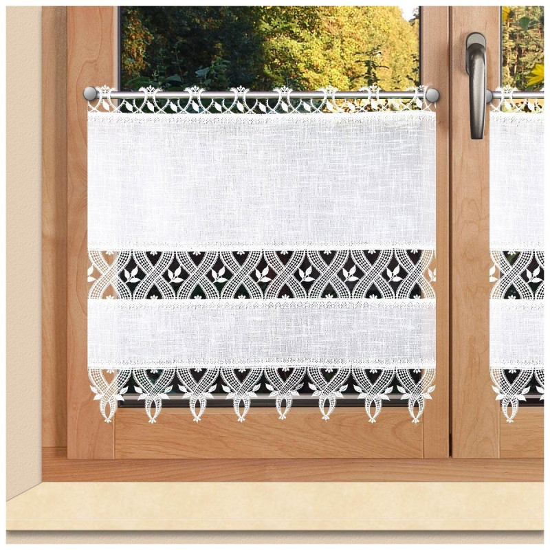 Spitzen-Landhausgardine Rebecca weiß Plauener Spitze