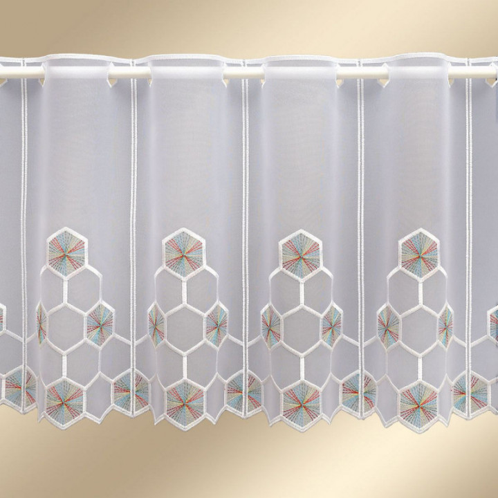 Scheibengardine Korana Regenbogen aus Plauener Spitze