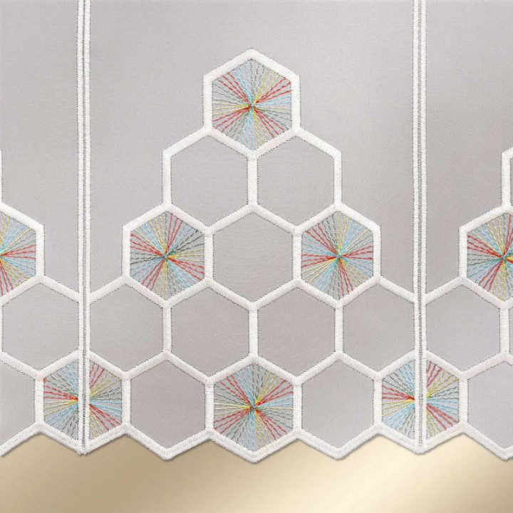 Scheibengardine Korana Regenbogen aus Plauener Spitze