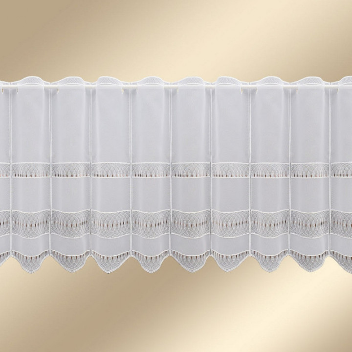 Scheibengardine Nevena braun aus Plauener Spitze