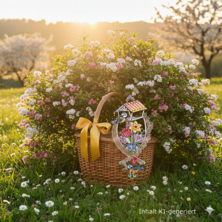 Fensterbild Frühlingsgezwitscher – vogtländische Spitze – Ostern