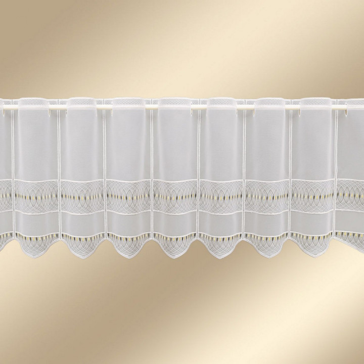 Scheibengardine Nevena gelb aus Plauener Spitze