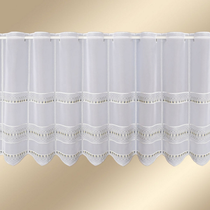 Scheibengardine Nevena gelb aus Plauener Spitze