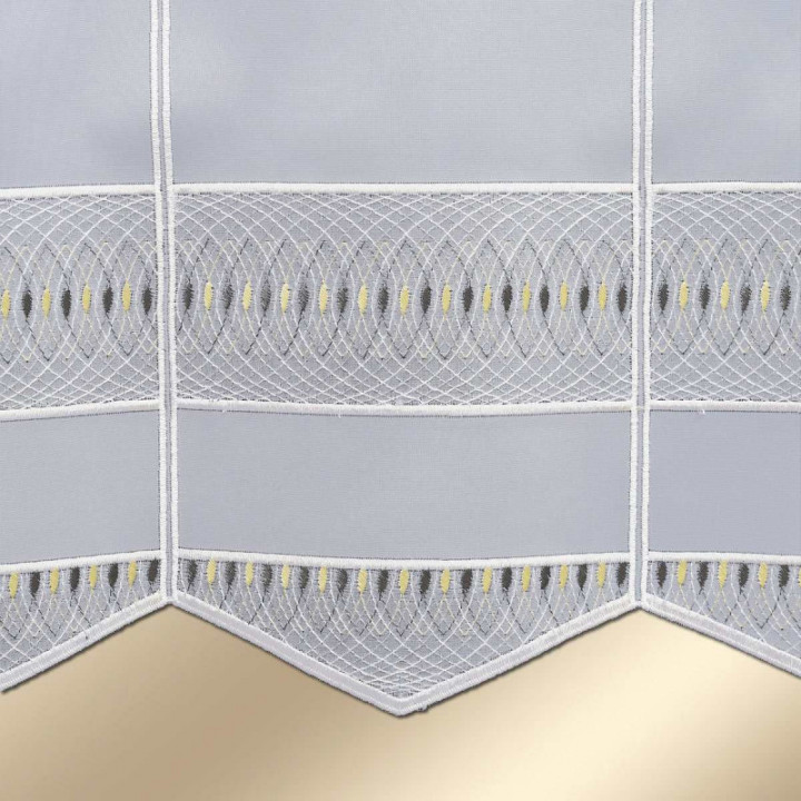 Scheibengardine Nevena gelb aus Plauener Spitze