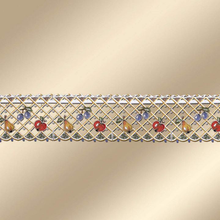 Feenhaus-Spitzengardine Früchte-Trio Sommerobst 15 cm Plauener Spitze