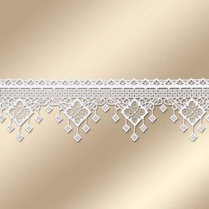 Klassische Feenhaus-Spitzengardine Luisa 20 cm hoch Plauener Spitze