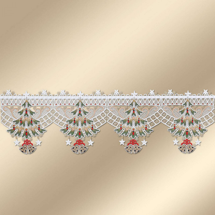 Feengardine Scheibenhänger Weihnachtsbaum Plauener Spitze 22 cm hoch