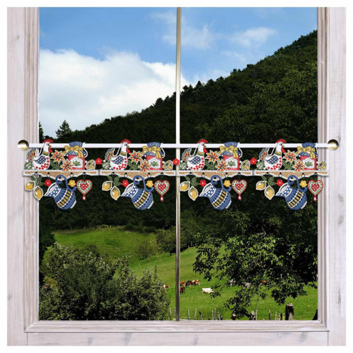 Feenhaus-Spitzengardine Küchenregal Plauener Spitze 16 cm hoch