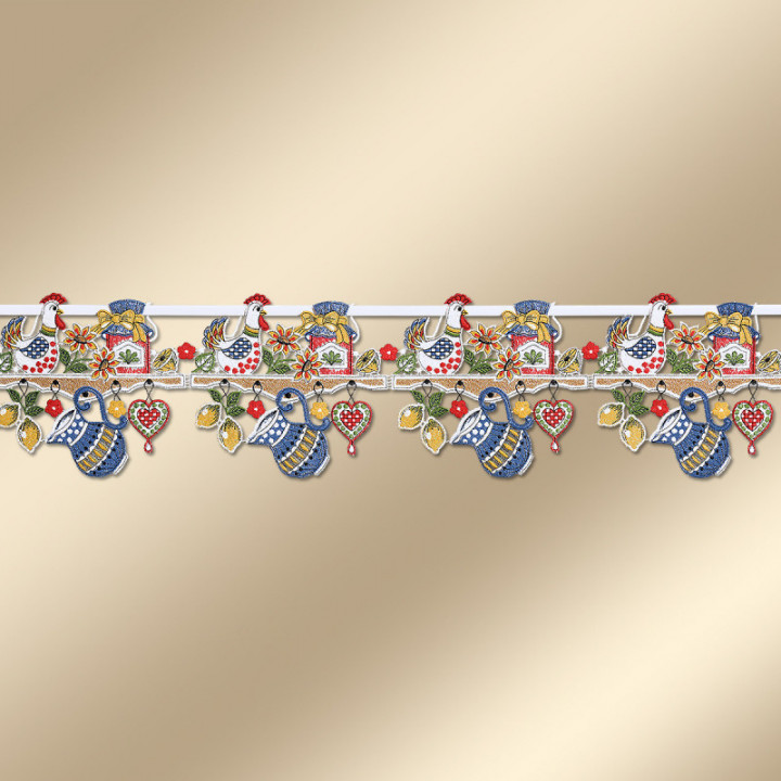 Feenhaus-Spitzengardine Küchenregal Plauener Spitze 16 cm hoch