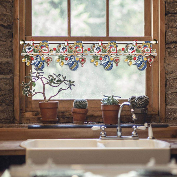 Feenhaus-Spitzengardine Küchenregal Plauener Spitze 16 cm hoch