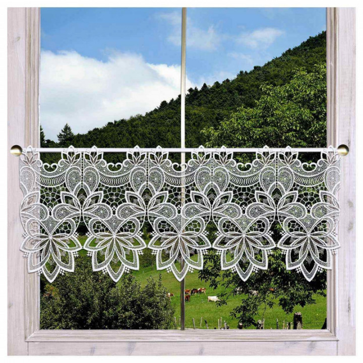 Feenhaus-Scheibengardine Jannica aus Echter Plauener Spitze