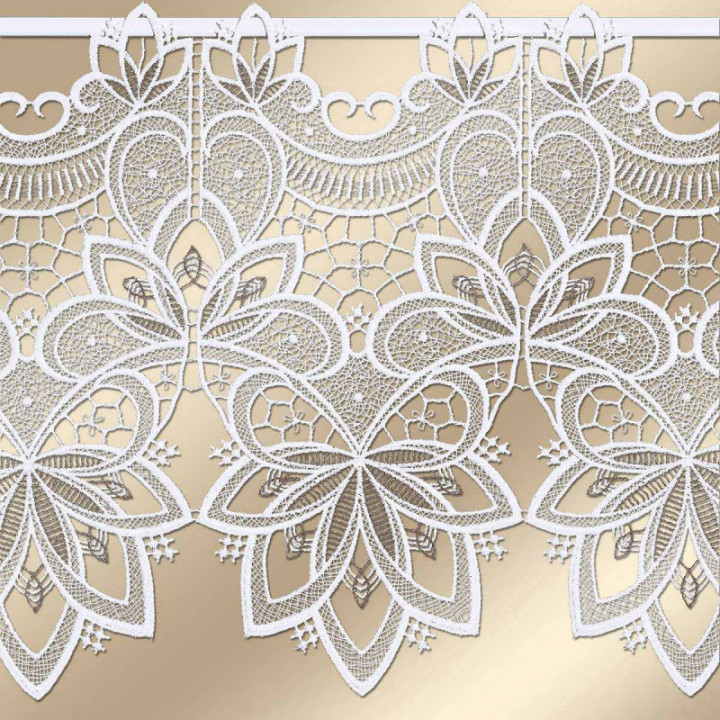 Feenhaus-Scheibengardine Jannica aus Echter Plauener Spitze