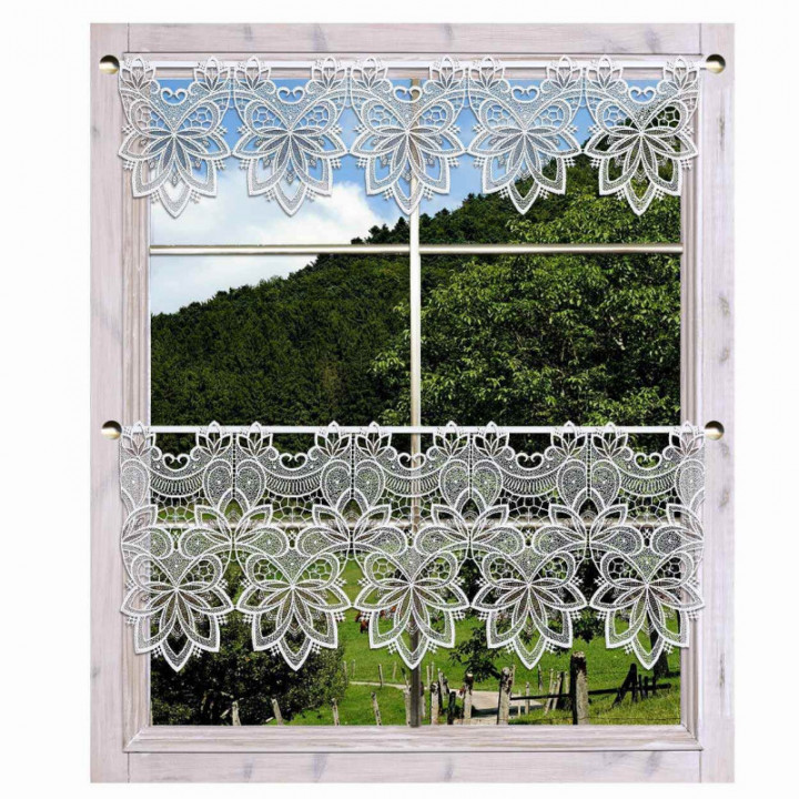 Feenhaus-Scheibengardine Jannica aus Echter Plauener Spitze
