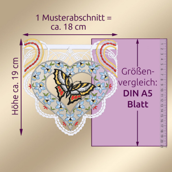 Feenhaus-Scheibenhänger Cori Schmetterling bunt aus Echter Plauener Spitze