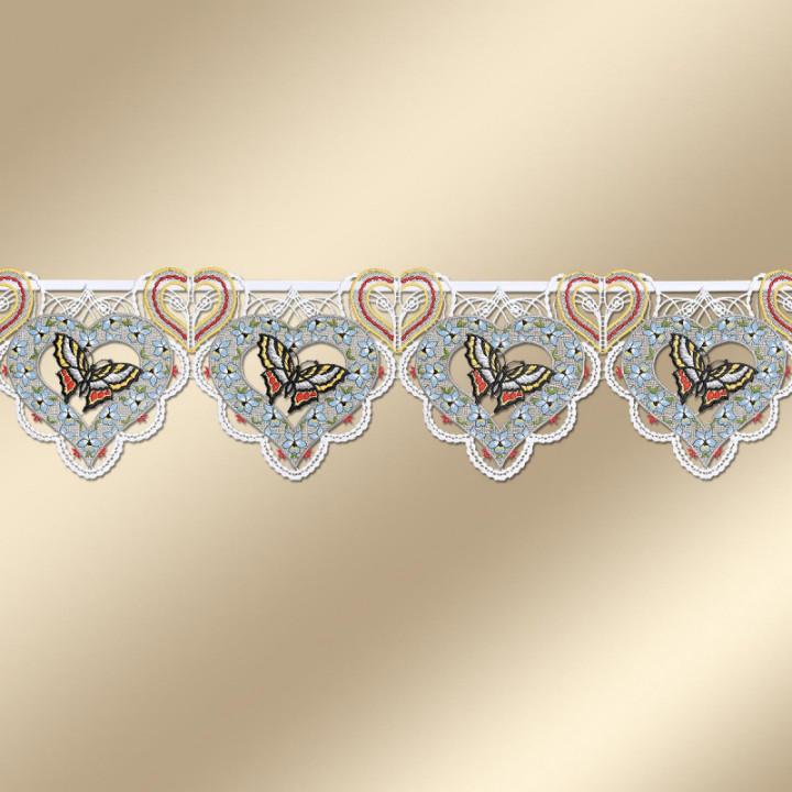 Feenhaus-Scheibenhänger Cori Schmetterling bunt aus Echter Plauener Spitze