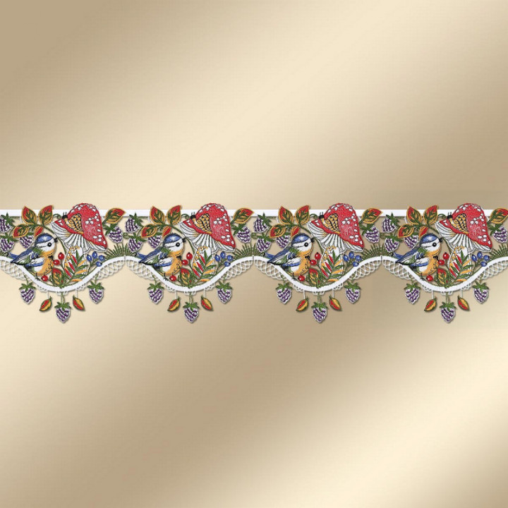 Feenhaus-Spitzengardine Herbstfreunde Plauener Spitze 17 cm hoch