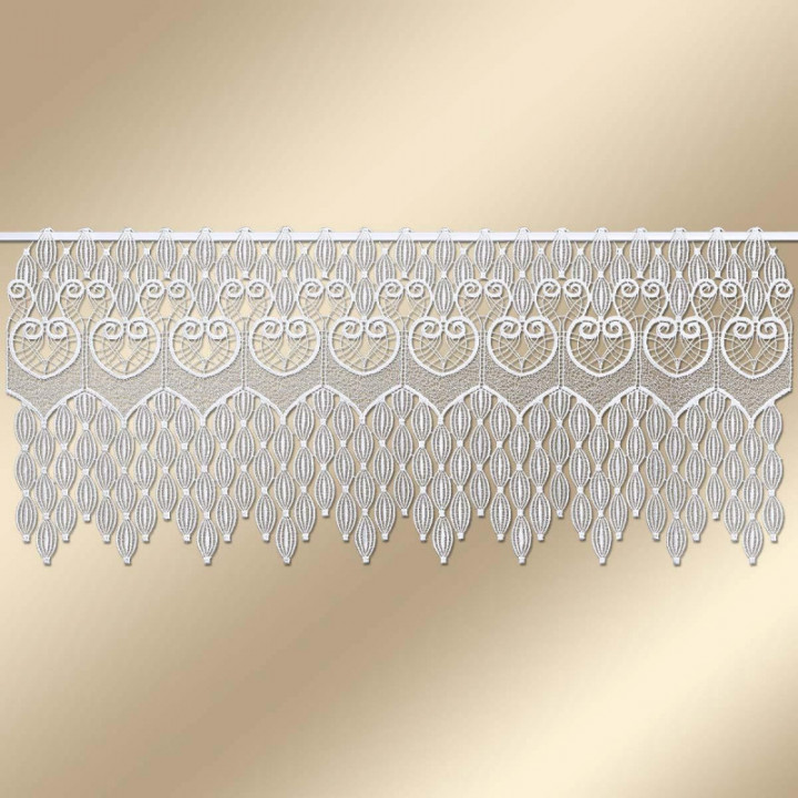 Spitzengardine Dara Plauener Spitze weiß 35 cm hoch