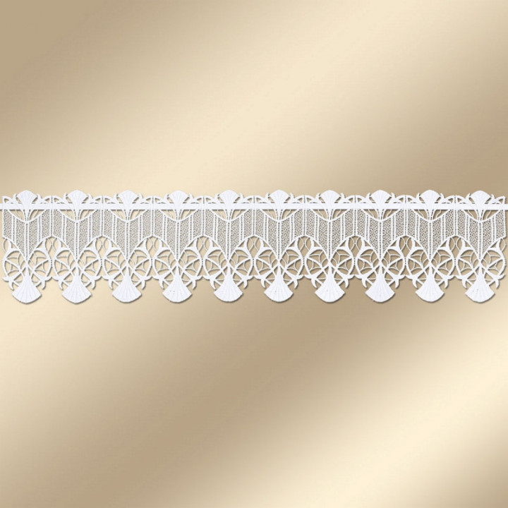 Feenhaus-Spitzengardine Ranka moderne Plauener Spitze weiß