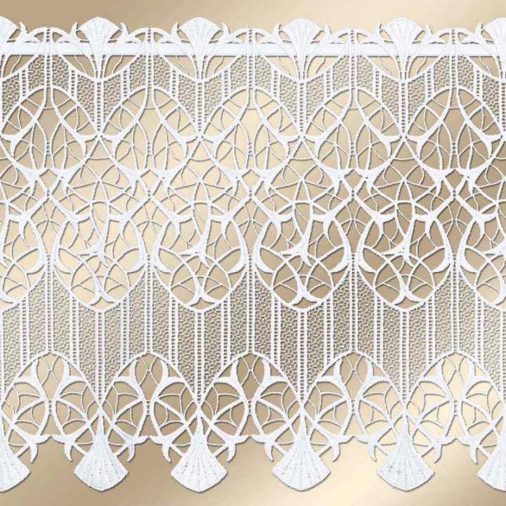 Feenhaus-Spitzengardine Ranka moderne Plauener Spitze weiß