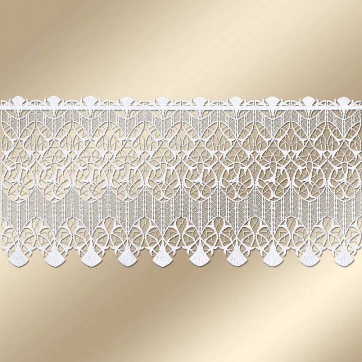 Feenhaus-Spitzengardine Ranka moderne Plauener Spitze weiß