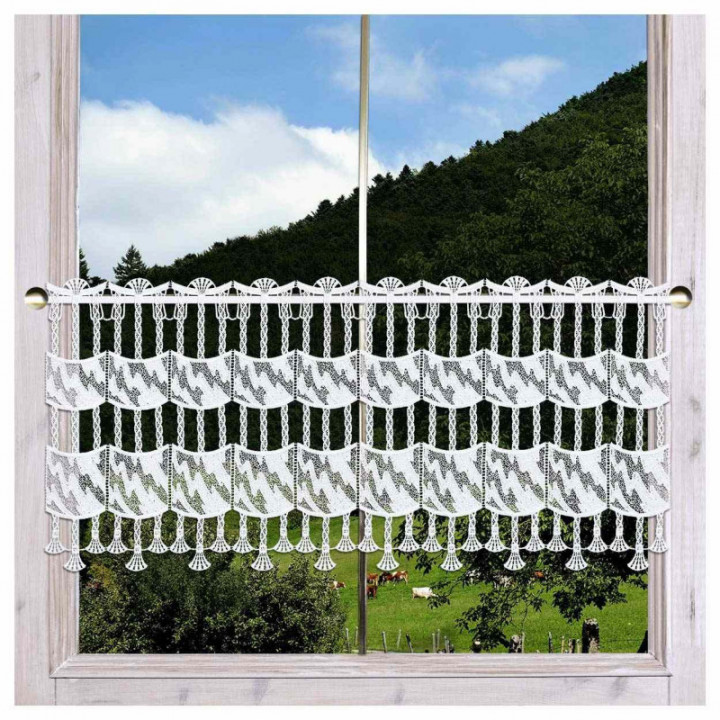 Spitzengardine Emilia Plauener Spitze Feenhausgardine weiß