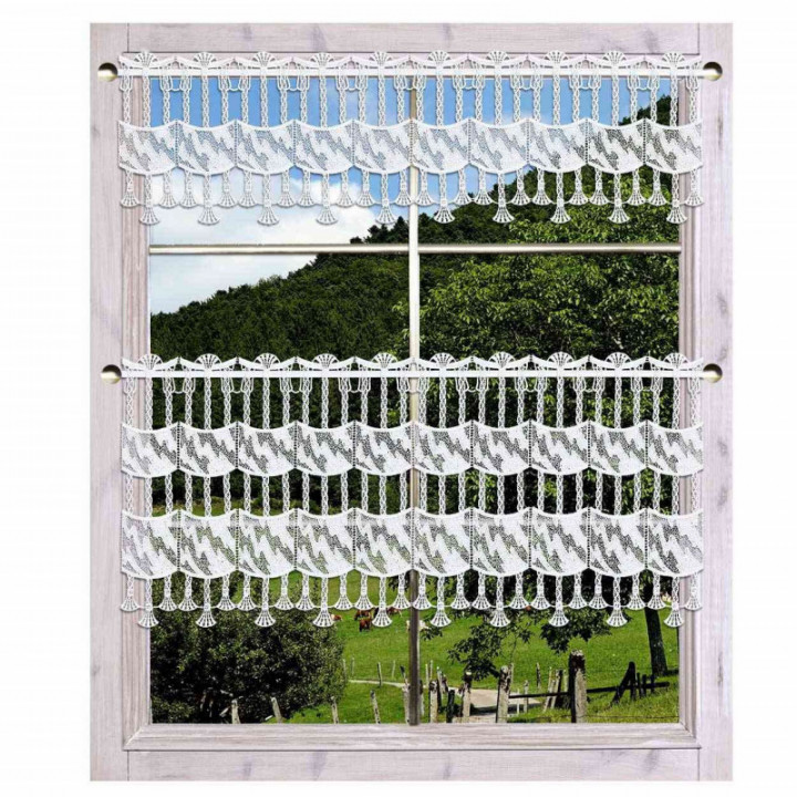 Spitzengardine Emilia Plauener Spitze Feenhausgardine weiß