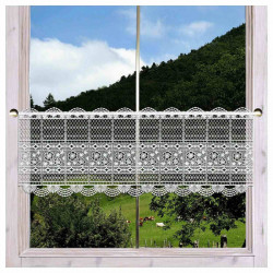 Scheibengardine Annina Plauener Spitze Feenhausgardine weiß