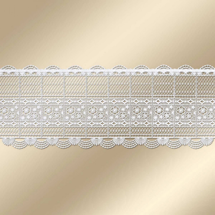 Scheibengardine Annina Plauener Spitze Feenhausgardine weiß