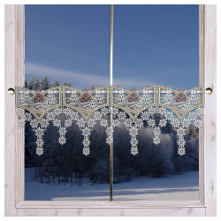 Feenhaus-Scheibenhänger Winterhaus Plauener Spitze 28 cm hoch