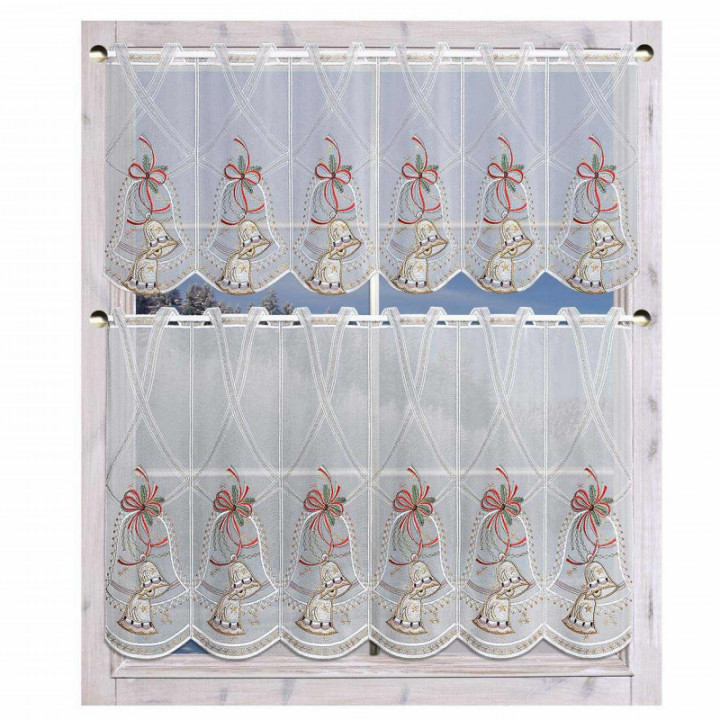 Bestickter Scheibenhänger Kling Glöckchen Plauener Spitze