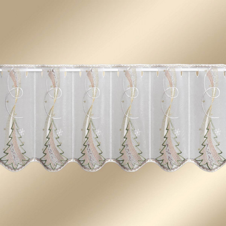 Bestickter Scheibenhänger Winterbaum Plauener Spitze