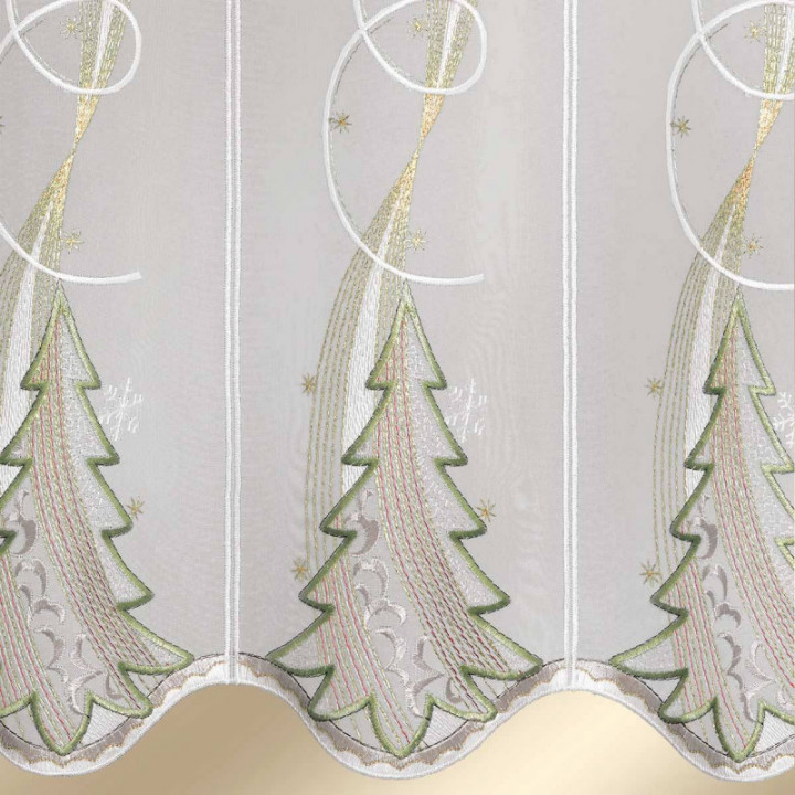 Bestickter Scheibenhänger Winterbaum Plauener Spitze