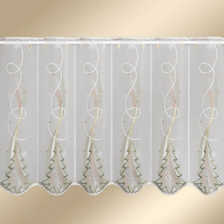 Bestickter Scheibenhänger Winterbaum Plauener Spitze