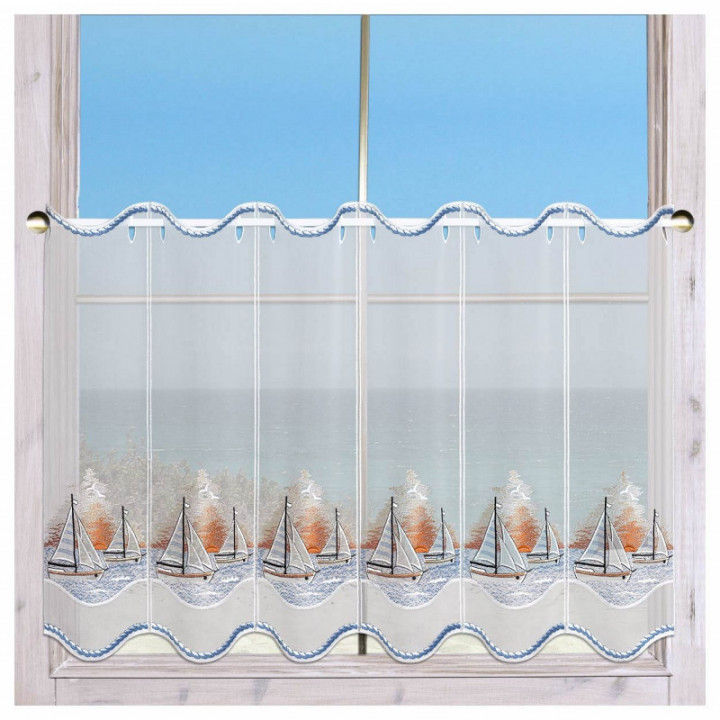 Scheibengardine Segeln in den Sonnenuntergang Plauener Spitze maritim