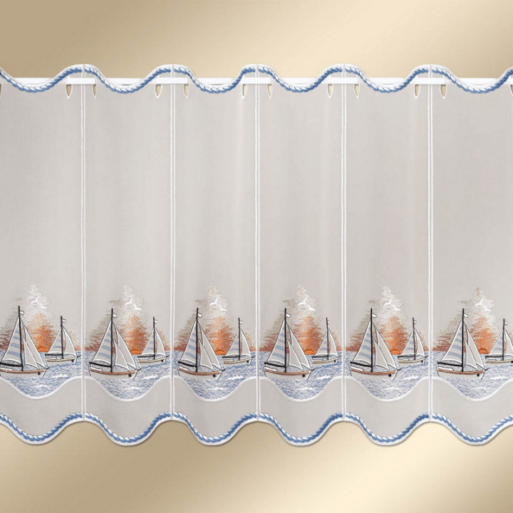 Scheibengardine Segeln in den Sonnenuntergang Plauener Spitze maritim