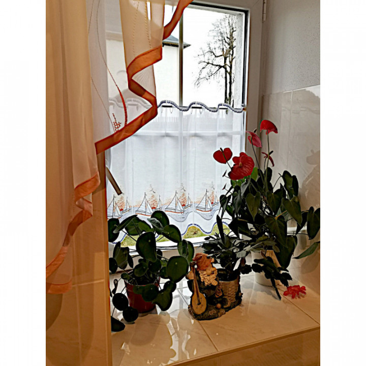 Scheibengardine Segeln in den Sonnenuntergang Plauener Spitze maritim