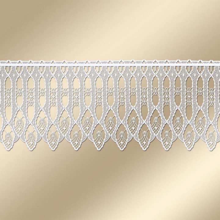 Scheibengardine Ema moderne Plauener Spitze in weiß