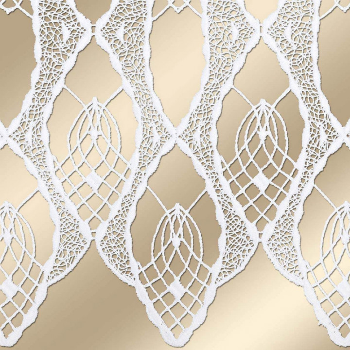 Scheibengardine Ema moderne Plauener Spitze in weiß