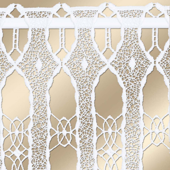 Scheibengardine Ema moderne Plauener Spitze in weiß