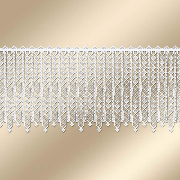 Scheibengardine Mileya moderne Plauener Spitze in weiß