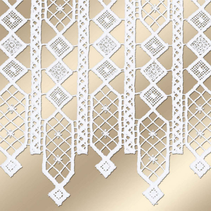 Scheibengardine Mileya moderne Plauener Spitze in weiß