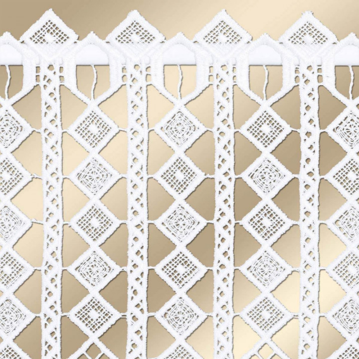 Scheibengardine Mileya moderne Plauener Spitze in weiß