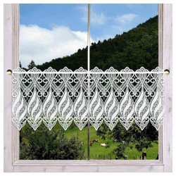 Scheibenhänger Loreta Plauener Spitze modern in weiß