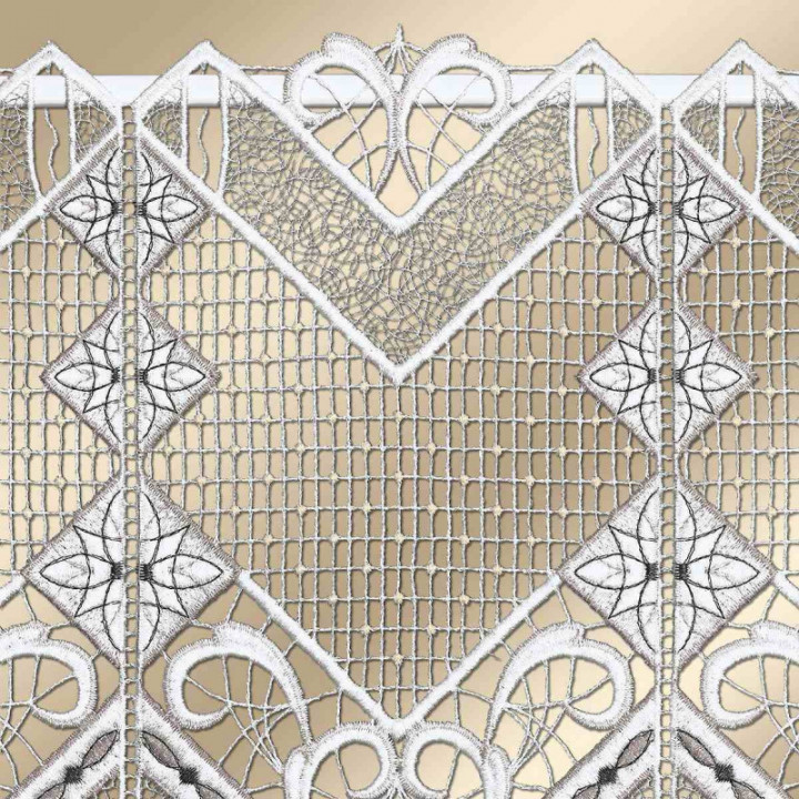 Scheibengardine Venka Plauener Spitze modern in 2 Höhen