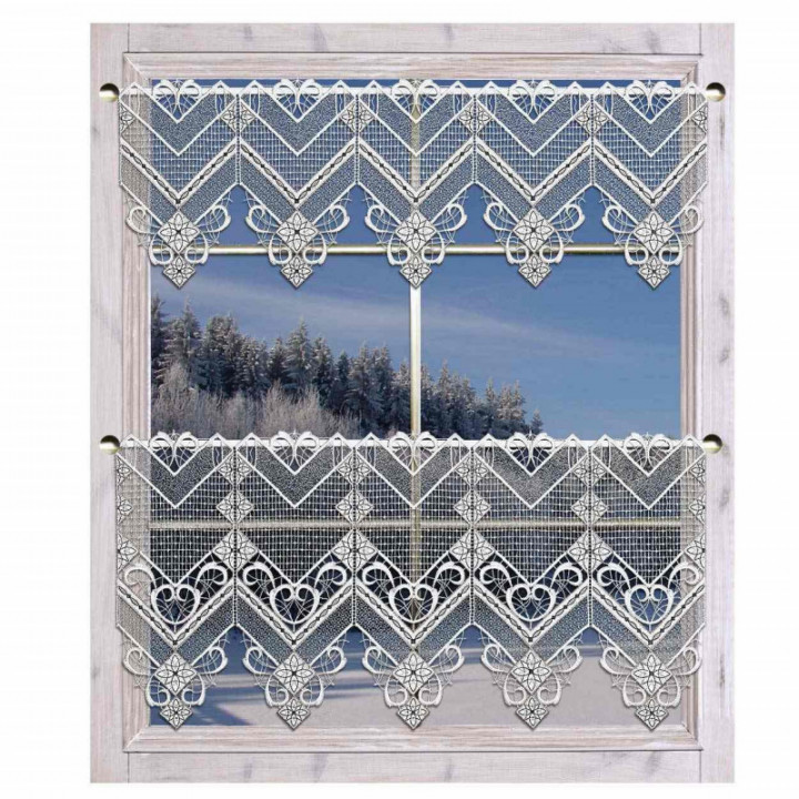 Scheibengardine Venka Plauener Spitze modern in 2 Höhen