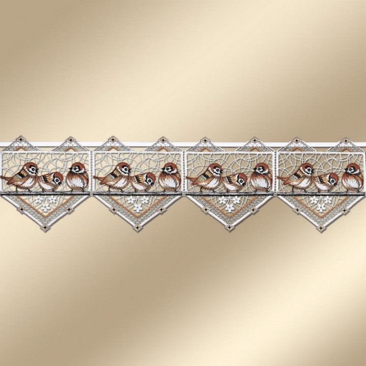 Feenhaus-Spitzengardine Spatzenkonzert Echte Plauener Spitze