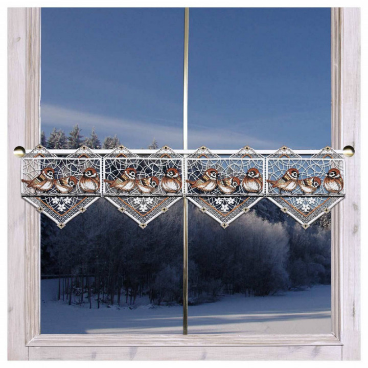 Feenhaus-Spitzengardine Spatzenkonzert Echte Plauener Spitze